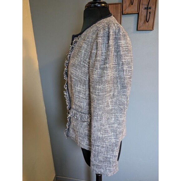Vintage Tweed Jacket by Doncaster, Ruffled Blazer Coat Size 10 - Picture 4 of 10